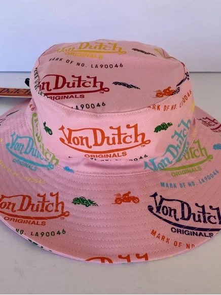 Von Dutch Pink Logo Bucket Hat One Size